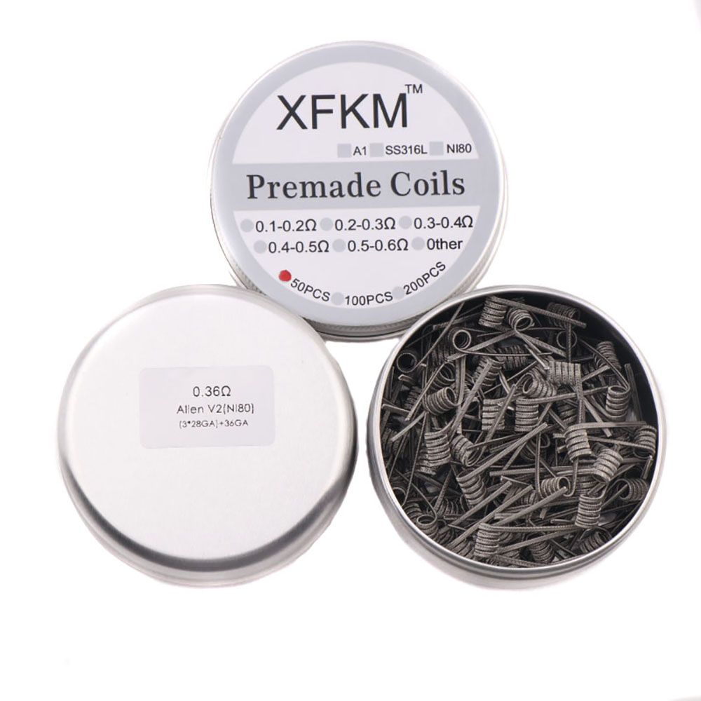NEW XFKM 100PCS/box NI80/A1/SS - Clapton Wire Pre Built 评论和价格