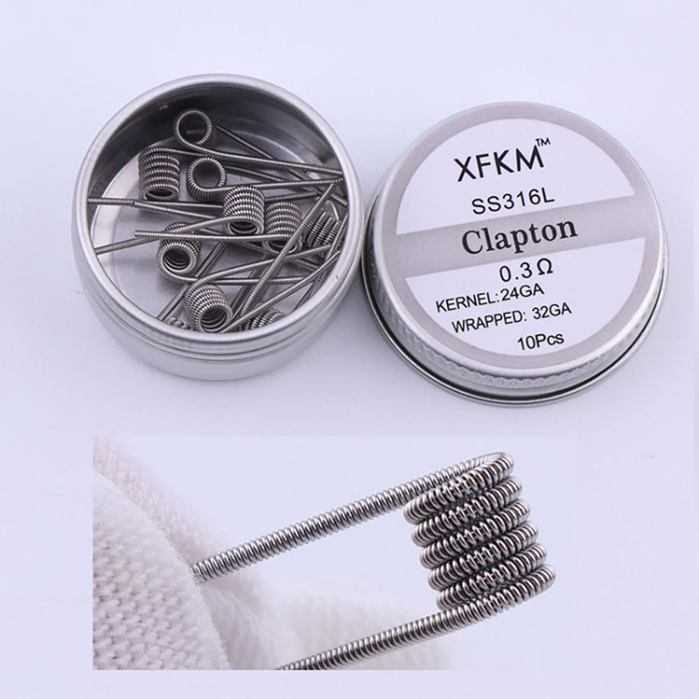 SS316L 10Pcs/Box Prebuilt Coil - Clapton Wire Pre Built 评论和价格