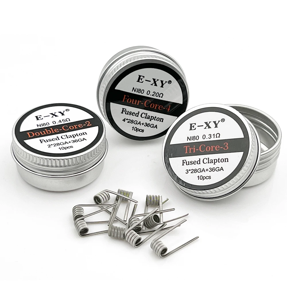 10pcs/box Ni80 Prebuilt Coil 2 - Clapton Wire Pre Built 评论和价格
