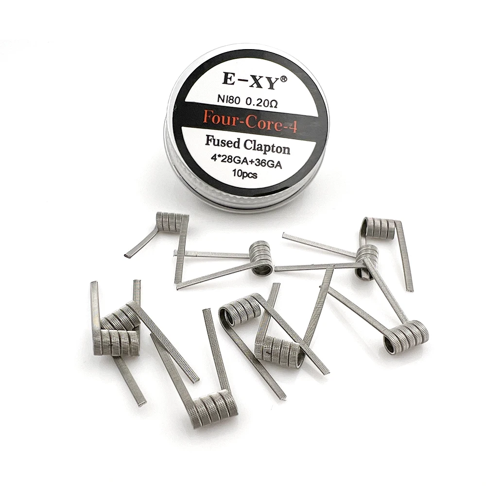 10pcs/box Ni80 Prebuilt Coil 2 - Clapton Wire Pre Built 评论和价格