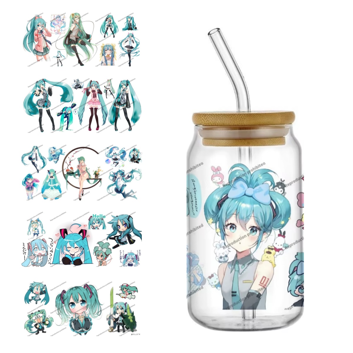 Hatsune Miku UV DTF Cup Wrap 1 - Rdta Tank Glass 评论和价格