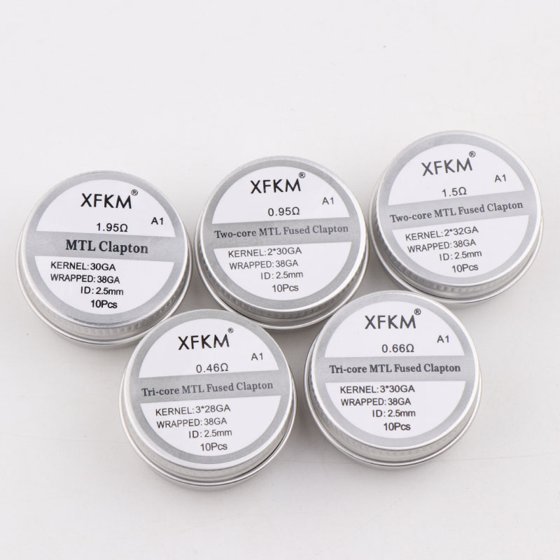 NEW XFKM 10PCS/box NI80/A1/SS3 - Clapton Wire Pre Built 评论和价格