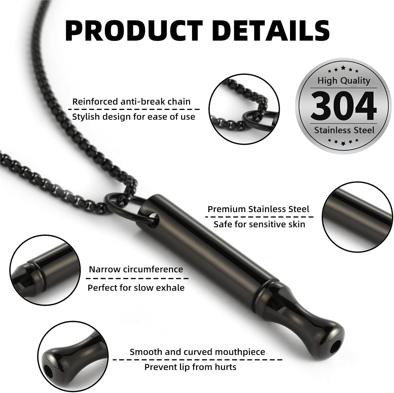 Titanium Steel Breathing Neckl - Accessories For Vaping 评论和价格
